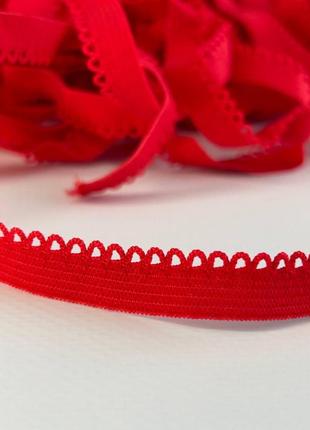 Резинка ажурная, отделочная 10мм - красная
