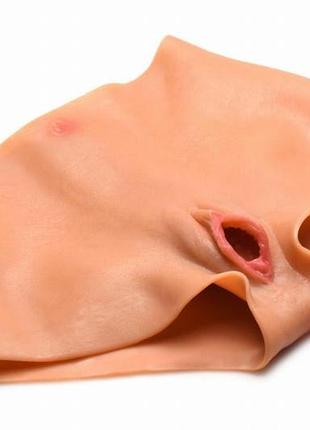 Накладна вагіна master series silicone vagina + butt panties — medium