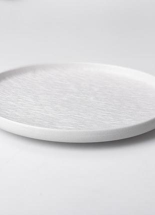 Тарелка керамическая 20 см плоская белая