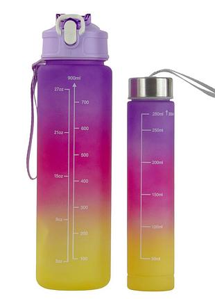 Набор бутылок для воды 2 шт (300мл 900мл) / бутылка для воды purple
