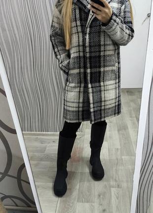 Вовняне картате пальто banana republic розмір м, в клітинку