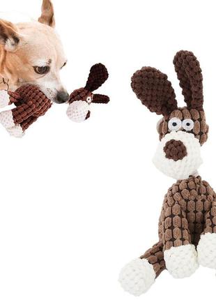Іграшка для собак з пищалкою "забавная собачка" (wm-75) brown