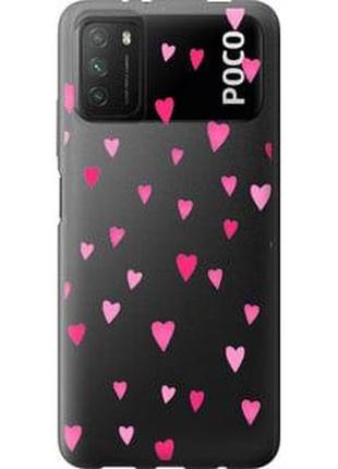 Чехол на xiaomi poco m3 сердечки 2 из силикона fch_0053022