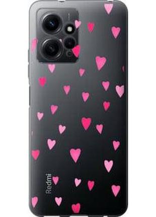 Чехол на xiaomi redmi note 12 4g сердечки 2 из силикона fch_0048558