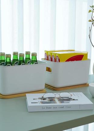 Bienvoun 2 упаковки коробка для хранения с деревянной крышкой пластиковые ящики для...