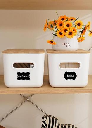 Bienvoun 2 упаковки коробка для хранения с деревянной крышкой пластиковые ящики для...