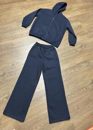 Sale💙 костюм спортивний на флісі зі штанами палаццо новий