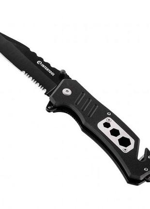 Нож складной 8,3 с лезвием для разрезания ремней intertool ht-0599