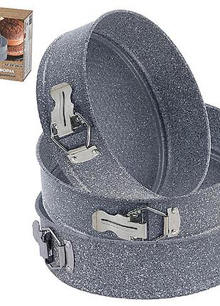 Форми роз'ємні "мармурове покриття" 3шт/наб 22/24/26*7см stenson (mh-3306) [склад зберігання: одеса №3]