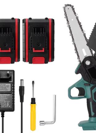 Акумуляторна міні пила + 2 акумулятори 21v / ланцюгова електропилка / ручна міні пила для саду