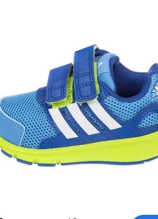 Кроссовки желто голубые с синими липучками