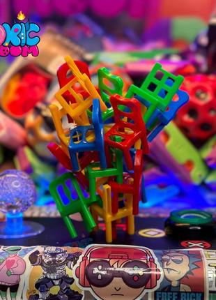 Настільна гра "вежа стільчиків 48шт" упіймай баланс