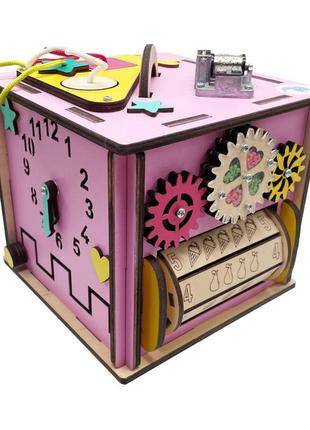 Развивающая игрушка бизикуб tg200140 15х15 см розовый