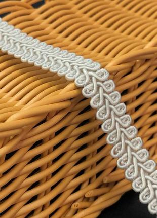 Тасьма косичка "шубна" 1,5 см - світло сіра