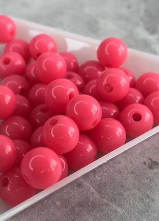 Намистини пластикові 8 мм - 10 гр, колір рожевий #3