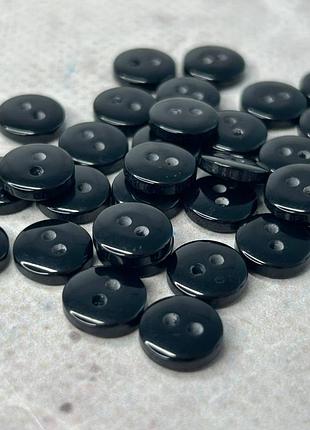10 шт. - ґудзики сорочкові, чорний пластик ø-10 мм