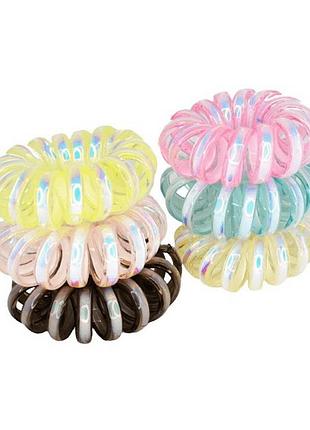 Резинка для волосся "пружинка перламутр" 0308-850, 10 штук