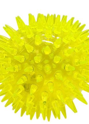 М'ячик дитячий "їжачок" pr24125, 8,5 см, світлові ефекти жовтий