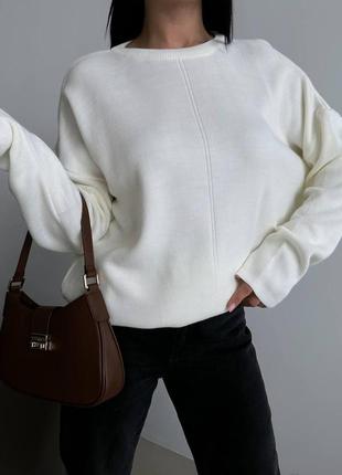 Женский удлиненный свитер в стиле oversize на завязках 42-463 фото