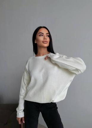Женский удлиненный свитер в стиле oversize на завязках 42-465 фото