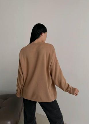 Женский удлиненный свитер в стиле oversize на завязках 42-4610 фото