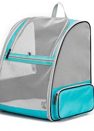 Рюкзак-переноска для кошек и собак 41х28х35 cosmopet cp-42 light blue