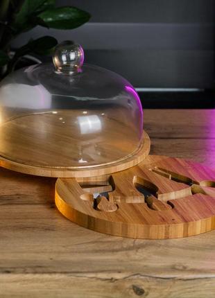 Набір для нарізання сиру ø 25 зі скляною кришкою