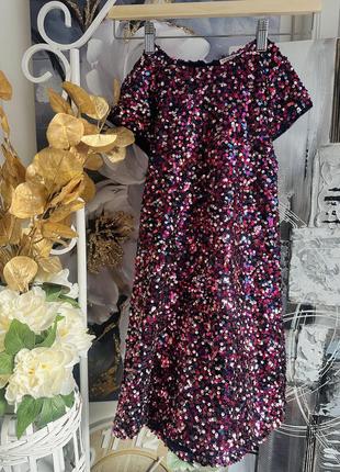 Платье в паетках на девочку рост 128