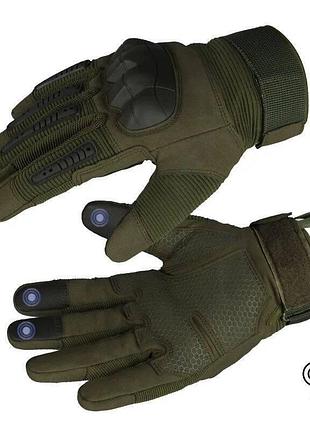 Рукавиці тактичні зимові з хутром, олива 5.0