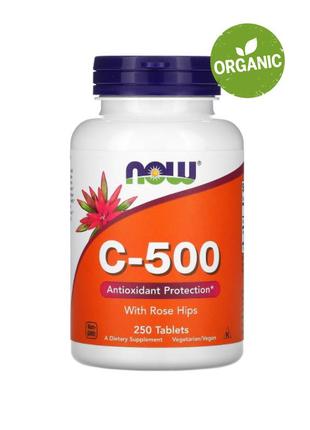 Now foods, витамин с, 500 мг, с шиповником, 250 таблеток