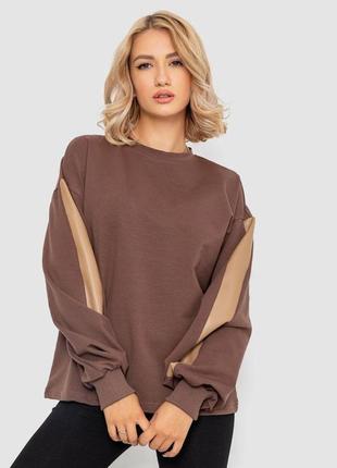 Свитшот женский, цвет коричневый, 102r445-2