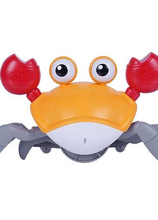 Музыкальный краб qc-3y на батарейках, музыка оранжевый