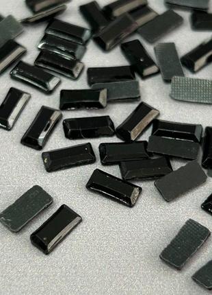 10 г - стрази термоклейові, прямокутник 4х8 мм - чорний