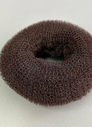 Бублик-валик, пончик для пучка рельєфний 9 см - коричневий