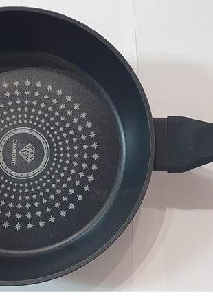 Сковорода глубокая без крышки, антипригарное алмазное покрытие 22*6см. bn-443 (12)