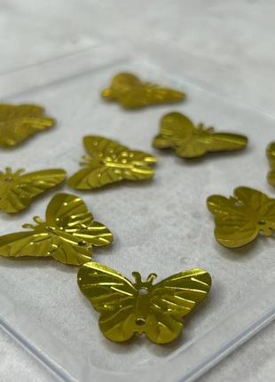 22мм пайетка бабочка 5г - золото