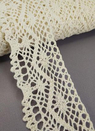 Кружево льняное 4,5см - бежевый (м6599)