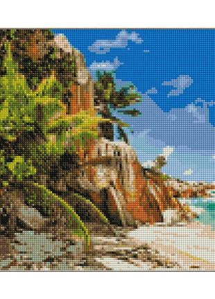 Алмазная вышивка. картина на подрамнике преміум дикий пляж, размер 30х40 см