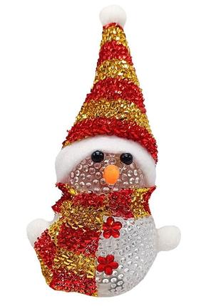 Нічник новорічний "сніговичок" сх-4-15 led 15 см, червоно-золотий