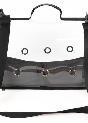 Сумка для перенесення котів та собак 43x22x25 см cosmopet (3 люверса) cp-10m black