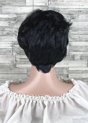 Парик черный короткий короткая стрижка женский мужской для женщин и мужчин