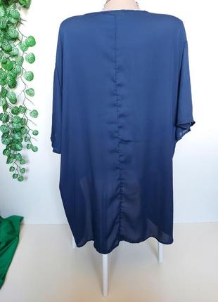 Вільна синя блуза, туніка, 56 розмір4 фото