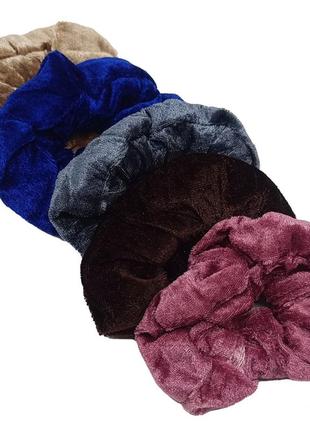 Дитячі резинки для волосся об'ємні 0304-214 велюрові 12 штук