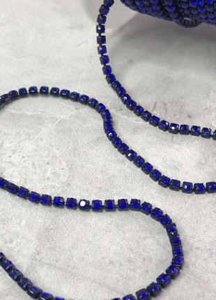 1м - стразовий ланцюг ss6 (2мм), сапфір