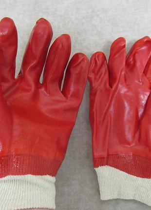 Перчатки рабочие werk (we2111) пвх с покрытием red