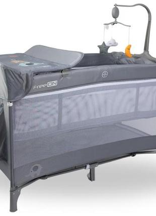 Ліжко-манеж дитяче freeon  з другим ярусом elephants