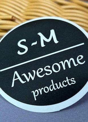 Наклейка-бірка розмірник s-m - 50 мм чорна