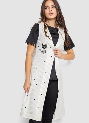 Кардиган женский в комплекте с футболкой  -уценка, цвет молочный, 247r18306-u-7