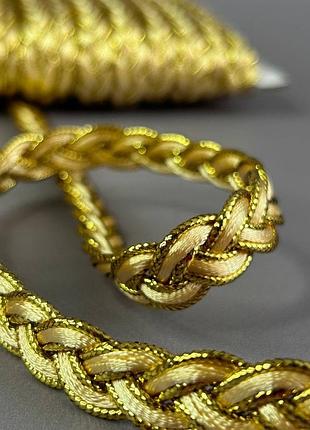 Декоративная тесьма-косичка 13 мм (8-464) - золото