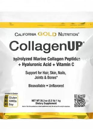 California gold nutrition collagenup — морський колаген з гіалуроновою кислотою і вітаміном с — 1000 грамів (